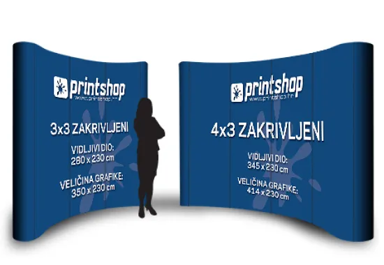 POP-UP ZID - ZAKRIVLJENI